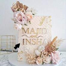 1PC Customized Text Cake Accessories, Personalized Dessert Table Decoration, Unique Party Baking Accessories, Unforgettable Unique Gifts For Birthdays, Wedding Seasons, Christmas And Valentine's Day,Wedding Essentials