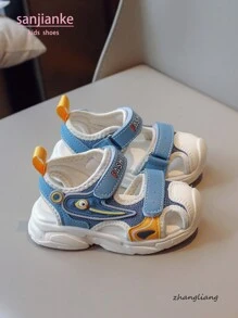 Nuevas sandalias deportivas con diseño de dibujos animados para niños pequeños, calzado de playa suave con suela antideslizante para niños y niñas, de fácil puesta y quitado con cierre de , casuales y versátiles para el verano