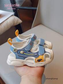 Nuevas sandalias deportivas con diseño de dibujos animados para niños pequeños, calzado de playa suave con suela antideslizante para niños y niñas, de fácil puesta y quitado con cierre de , casuales y versátiles para el verano