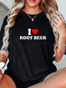 100% Cotton I Love Root Beer, Root Beer T-Shirt - Black - View 1