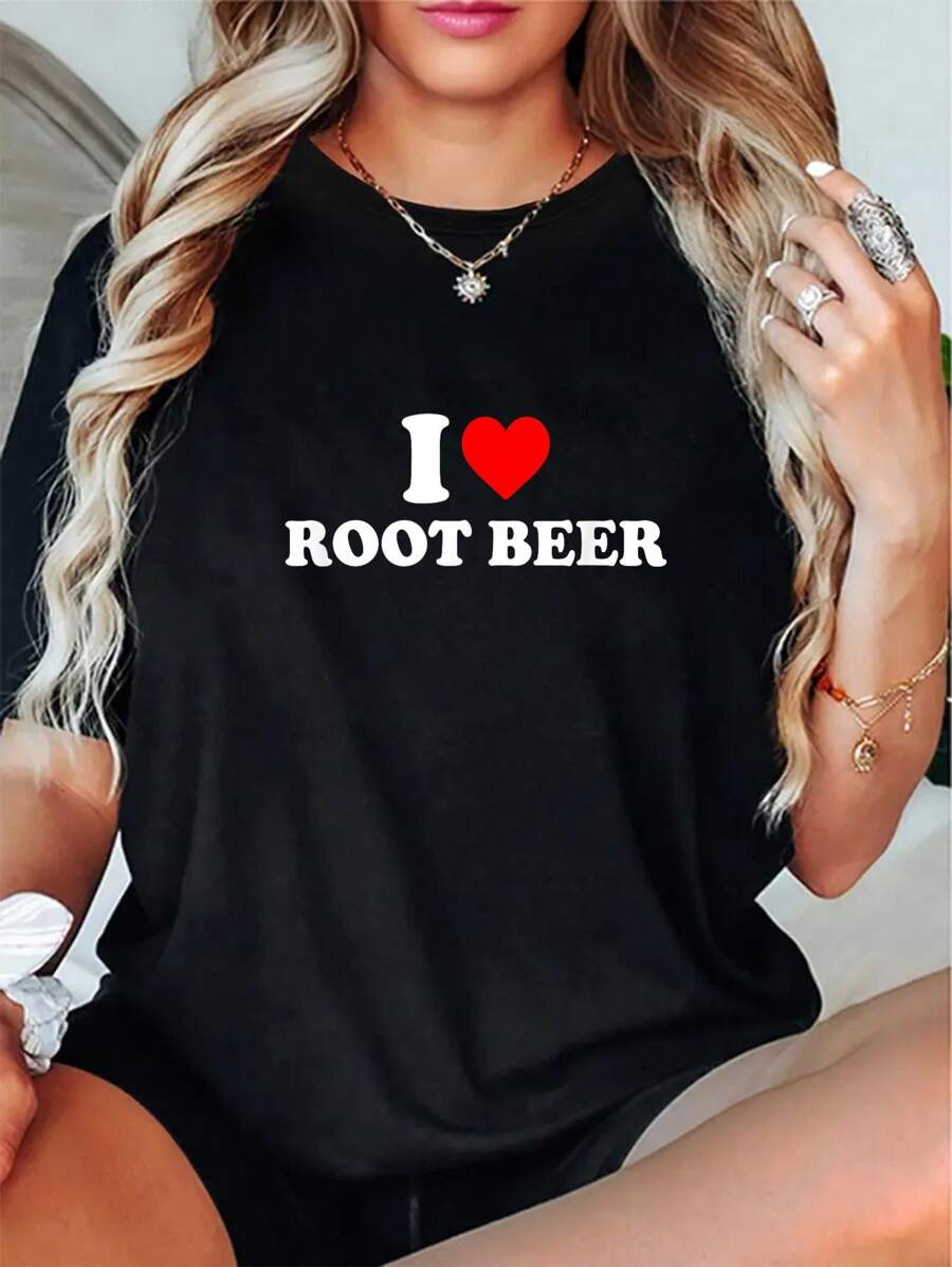 100% Cotton I Love Root Beer, Root Beer T-Shirt - Black - View 1