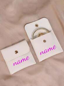 Customized Text & Image Jewelry Storage Pouch, Compact & Portable, Soft Storage, Organize Necklaces, Earrings, Bracelets, Watches, Earphones, Mini Jewelry Bag - Multicolor - View 10