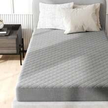Twin/Queen/King Size Mattress Protector With Pocket Sponge Padding Anti-Slip Bottom Gray - 灰色-雙人床 - 查看 4