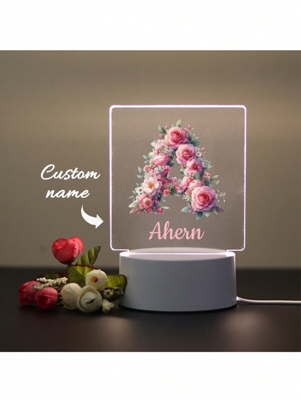 1 pièce, Cadeau créatif Personnalisé 26 lettres anglaises, Cadeau de la Saint-Valentin Personnalisé, Veilleuse Personnalisée Avec Nom, Cadeau de la Saint-Valentin Pour Petite Amie, Cadeau de la Saint-Valentin Personnalisé, Cadeau Personnalisé Pour Petite Amie, Petit Ami, Famille, Amis, Veilleuse, Lumières Au Néon, Articles Ménagers, Décoration De Chambre, Décoration De Fête, Pour Anniversaires, Pour Mariages, Rafraîchissement De Chambre à Coucher