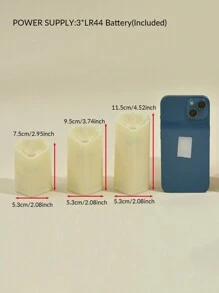1 pièce Bougie électronique en forme de cœur, bougie électronique sans flamme réaliste alimentée par pile