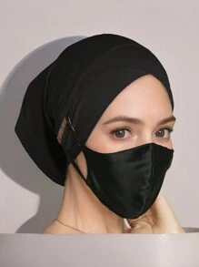 Damen Kopftuch Cap als Unterkopftuch, einfarbige Feste Unterkappe mit Ohröffnung, Kopftuch Accessoires Bandanas Cap als Unterkappe für Kopftücher, Alltägliche Unterkappe