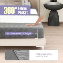 Twin/Queen/King Size Mattress Protector With Pocket Sponge Padding Anti-Slip Bottom Gray - Grey-queen Bed - View 6