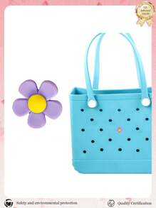 8 Stücke/4 Stücke/1 Stück Blumen Deko Accessoires, Simply Southern Tasche und Holzpantoffeln, individualisierbare Regenbogen Blumen Dekorationen für Ihre Strandtasche - Verschiedenfarbig - Übersicht 11