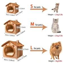 FoldablePetHouseRemovableWashableCatHousePuppyCaveSofaPetBedHouseforExtraSmallDogsandSmallandMediumCatsNEW