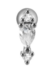 1PC Stainless Steel 20G Cz Star Ear Tragus Cartilage Piercing Half Butterfly Moon Marquise Zirconia Lobe Earrings Flat Helix Piercing - Steel - View 11