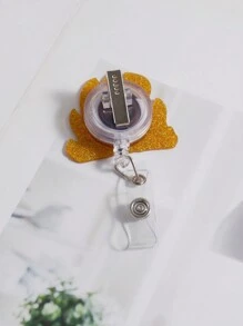 1pc Funny Retractable Badge Reel With Cute Shiny Flame Puppy Cartoon Accessories, Acrylic Name Badge For Teachers, Students, Doctors, Nurses, Men & Women Gift