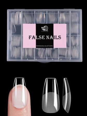 240Pcs Full Cover Press On Nail Tips Stiletto Almond Square Coffin French False Fake Soak Off Gel Nail Extension Tips Capsule Diy Press On Nails Nail Supplies Nails
