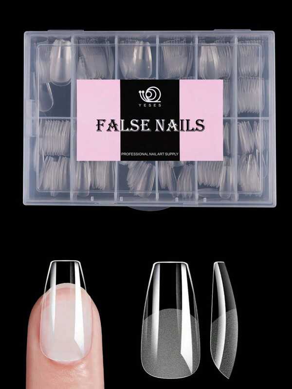 240Pcs Full Cover Press On Nail Tips Stiletto Almond Square Coffin French False Fake Soak Off Gel Nail Extension Tips Capsule DIY Press On Nails