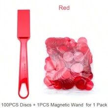 100 chiếc chip Bingo trong suốt nhiều màu, 1 que nam châm, có chức năng nhận dạng màu từ tính, đồ chơi giáo dục cho trò chơi Bingo, màu sắc có thể thay đổi (cam, vàng, xanh lam, xanh lá cây, đỏ, v.v.), dụng cụ chấm Bingo, PVC, số lượng lớn, vé số, chó Bingo, vé số, trò chơi chip Bingo, đồ chơi từ tính - Nhiều màu - Xem 21