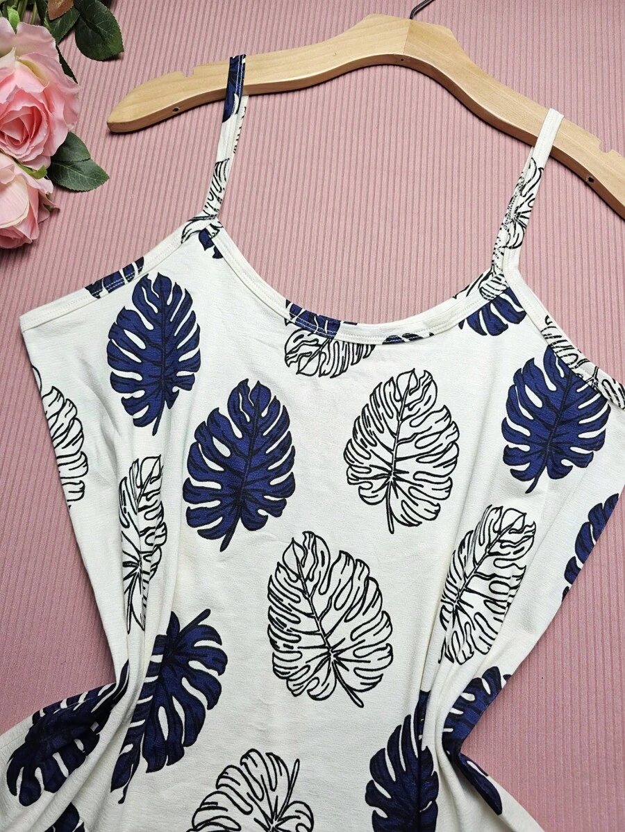 NEW Women's Tank Top With Straps Plus Size G1 Stretches Well Prints 2025 - G1白 裂葉 - 查看 1