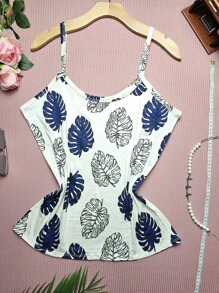 NEW Women's Tank Top With Straps Plus Size G1 Stretches Well Prints 2025 - G1白 裂葉 - 查看 2