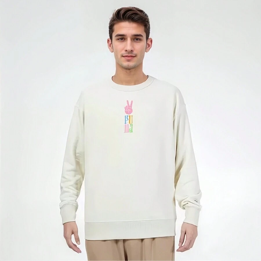 Puma Casual Crew Neck Pullover Sweatshirt, Versatile Sports Wear - Beige - View 1