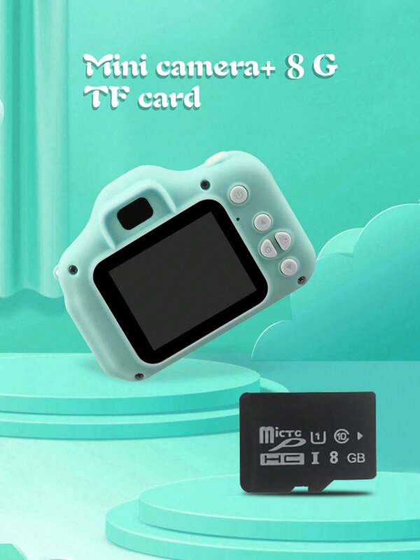 Reletech ABS Portable Cute Mini Camera Suitable For Teenagers, With A 2.0-Inch Clear Screen And A Single Shot Of 300000 Pixels. It Has A Simple And Cute Appearance And Is Equipped With A Memory Card With 8GB For Smooth Use