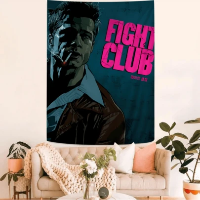 1 件 搏击俱乐部电影波西米亚风格挂毯 波西米亚风格壁挂毯 曼陀罗卡哇伊风格房间装饰