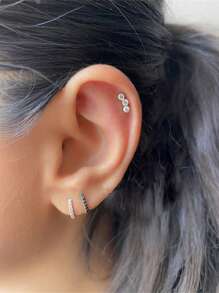 1 件 925 纯银精致心形蝴蝶十字耳钉平背软骨耳轮穿孔首饰适合日常佩戴婚礼派对订婚周年纪念情人节