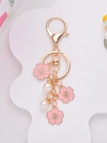 樱花钥匙扣，简约樱花手机挂饰，女士/女孩汽车饰品，包包挂件，可爱哥特/Y2K风格礼物，适合送给母亲、父亲、毕业生和老师 - 淺粉色 - 查看 3