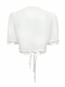 女士时尚性感系带纯色简约休闲衬衫