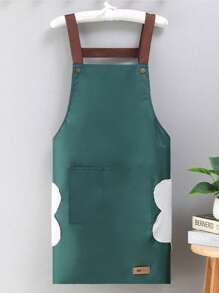 1 件防水防油烹饪围裙，时尚家居厨房成人女士围裙，适合烹饪、餐厅和工作制服