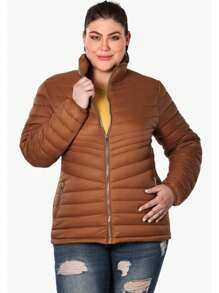 Jacket Women's Plush Jacket Intermo Plus Sizes Fashion - Camel - View 2