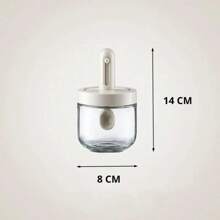 1pc Glass Seasoning Bottle With Telescopic Spoon, Salt Storage Box For Home, Leakproof And Moisture-Proof