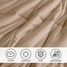 Lux Decor 5-Piece Comforter Set, Soft Microfiber Bedding With Plush Texture, All-Season Comforter, Pillow Shams And Bed Skirt Included, Elegant Hotel Collection Bedding For Bedroom, Guest Room And Home - 米色 - 查看 6