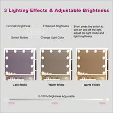 Vanity Table With Lighted Mirror, 3 Drawers Makeup Desk Dressing Table With Lots Storage Vanity Set With Wider Cushioned Stool For Bedroom (White) - White - View 4