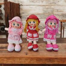 Adorable Cloth Doll With Braids Plush & Stuffed Collection For Teenager - Pink - View 1