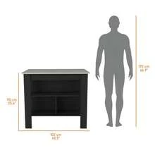 Brooklyn  Kitchen Island, Three Concealed Shelves - 彩色 - 查看 5