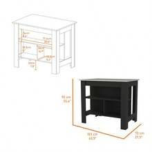 Brooklyn  Kitchen Island, Three Concealed Shelves - 彩色 - 查看 6
