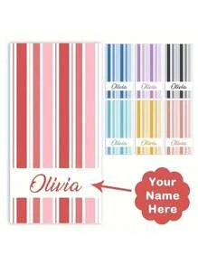 1pc Personalized Ultra-Soft Microfiber Beach Towel, Quick-Drying Microfiber, Customized Name Design, Modern Polyester Fabric, Dreamlike Pattern Rectangle Towel, Suitable For Beach, Yoga And Sports - 250gsm Knitted Fabric - Multicolor - View 10