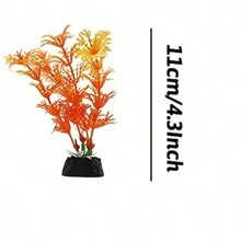 15 pièces Décorations d'aquarium - Pot cassé en résine et scénario de roches de grotte, plantes en plastique