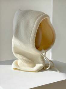 1 sztuka/damska szara czapka kominiarka ze ściągaczem, ciepła dzianinowa czapka ochronna na twarz i szyję do jazdy na nartach na świeżym powietrzu, odpowiednia do ochrony przed zimnem zimą