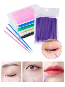 140pcs Eyelash Extension Removal Pads, Eyelash Cleansing Brushes And Nano Cleaning Swabs Set, Multi-Functional False Eyelash Application Tools