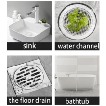 Cubier ta de drenaje de ducha, atrapa cabello, pegatina de drenaje redondo, 2 paquetes aptos para baño y cocina - Multicolor - Ver 6