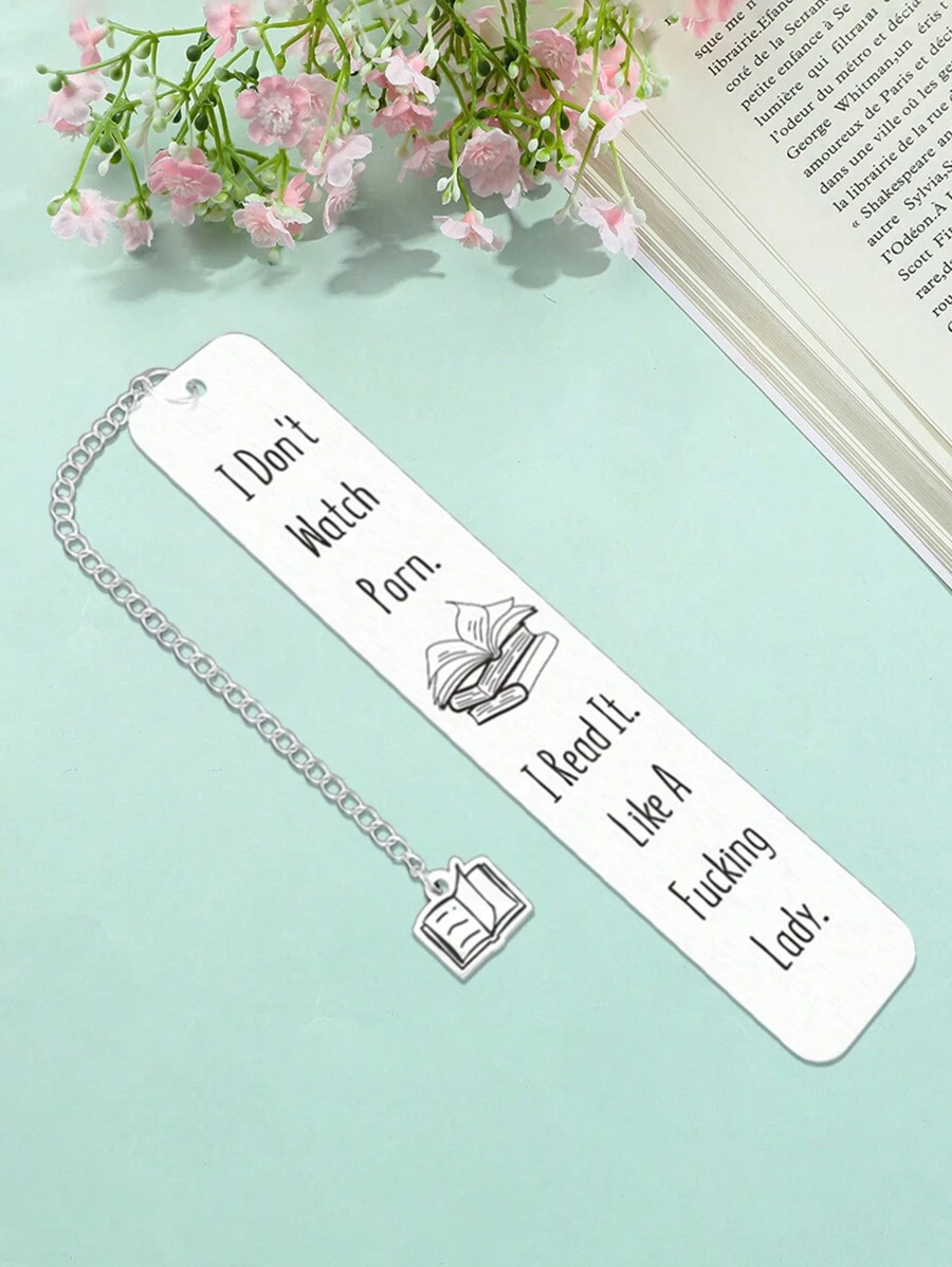 1pc Sassy Reader Gift]Bold Bookmark - 'I Read It Like A F*Cking Lady' | Vintage Metal Page Marker For Bibliophiles, Book Club Gifts, Reading Accessories, Library Essentials, Snarky Book Lover Present",School Supplies,Back To School - Multicolor - View 1