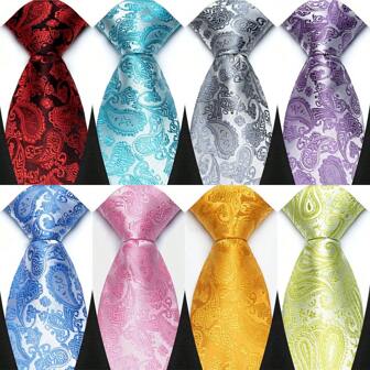 GOADAFOO 经典 8CM 男士领带 佩斯利花纹领带 男士新郎提花编织领带 男士商务婚礼派对