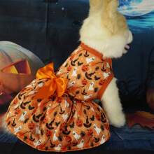 Dog Halloween Pumpkin Costume Clothes Outfit Small Puppy Pet Dog Funny Dresses