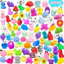 118Pcs Mochi Squishy Toys, Kawaii Squishies, Mini Fidget Toys Bulk , Party Favors Class Prizes Valentines Day Easter Egg Fillers, Christmas Goodies Bag Stuffers (Random)