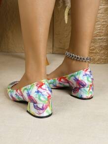 European Style 2025 New Lady Shoes, Fairy Design Square Toe Low Vamp Pumps, Spring/Summer Fashion Sexy Office Lady Thick Heeled Colorful Party Shoes