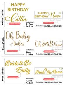 1pc Customizable Name & "Happy Birthday" Party Sticker, Peel And Stick, Suitable For Balloon Arch Decor, Baby Shower Gender Reveal, Wall Decoration (Happy Birthday) Gifts Graduation,Multi-Functional,Adjustable,Durable,Anti-Mold,Ornamental,Adhesive,Reusable,Cute,Stylish,Adorable,High-Quality,Colorful,Custom,Unique,Personalized,Ideal Gifts For Him,Ideal Gifts For Her,Her,Boyfriend,Girlfriend,Dad,Mom,Family,Friends,Son,Daughter,Kids,For Anniversaries,For Birthdays,For Housewarming,For Graduation,Kitchen,Dining Room,Bedroom,Office,Living Room,Home,Garden,Tea Room