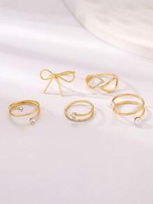 Geometric Bowknot Ring Set, Minimalist & Elegant Design, A Gift For Her