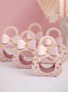 10件装婚礼铝箔点纸糖果礼盒 - 粉色 - 查看 3