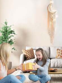 Vải dệt thủ công phong cách Bohemian, hình ngôi sao và mặt trăng, tranh treo tường dài, trang trí nhà cửa, quà tặng phong cách đồng quê, mùa xuân hè, Boho Chic, nghệ thuật, mặt dây chuyền tua rua, đồ trang trí, quà tặng trong nhà, ngoài trời, quà cưới, phụ kiện, lễ đính hôn, sinh nhật, trang trí phòng khách, phòng ngủ, nhà cửa, treo tường, cửa, ngày Valentine. - Nhiều màu - Xem 3