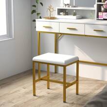 Vanity Table With Lighted Mirror, 3 Drawers Makeup Desk Dressing Table With Lots Storage Vanity Set With Wider Cushioned Stool For Bedroom (White) - White - View 5