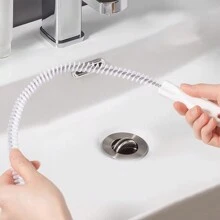 1pc Pipe Clearing Tool, Kitchen Sink Drain Cleaner, Hair Removal And Clogged Cleaning Tool - White - View 2